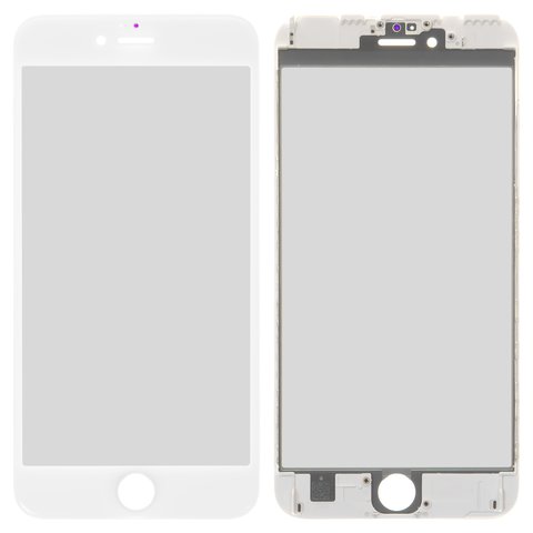 Скло корпуса для iPhone 6S Plus, з рамкою, біле