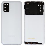 Задня панель корпуса для Samsung A037F Galaxy A03s, біла, із склом камери