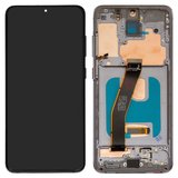 Дисплей для Samsung G980 Galaxy S20, G981 Galaxy S20 5G, сірий, з рамкою, High Copy, (OLED), cosmic grey