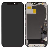 Дисплей для iPhone 12, iPhone 12 Pro, черный, с рамкой, High Copy, без микросхемы, (OLED), GK OEM hard