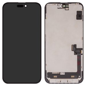 Дисплей для iPhone 15 Plus, черный, с рамкой, Оригинал переклеено стекло 