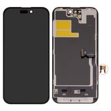 Дисплей для iPhone 14 Pro, черный, с рамкой, High Copy, без микросхемы, (AMOLED), DD-OLED soft, 120Hz
