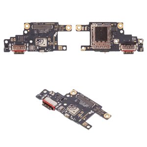 Шлейф для Xiaomi Poco F6, конектора зарядки, з компонентами, Original PRC , плата зарядки