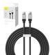 USB кабель Baseus Coolplay Series, 2xUSB тип-C, 200 см, 100 Вт, черный, силиконовый, #CAKW000301