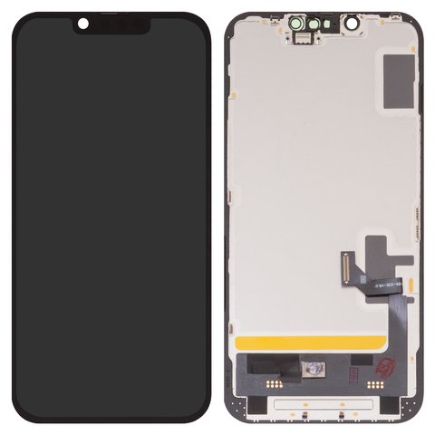 Дисплей для iPhone 14, чорний, з рамкою, High Copy, без помилки, OLED , DD OLED OEM soft, diagnosable