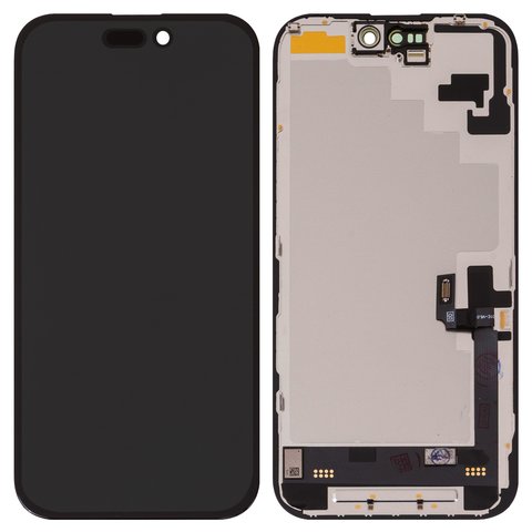 Дисплей для iPhone 16, черный, с рамкой, High Copy, без ошибки, OLED  soft diagnosable, DD OLED