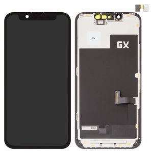 Дисплей для iPhone 13 mini, черный, с рамкой, High Copy, без микросхемы, OLED , GX OEM hard