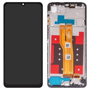 Дисплей для Samsung A075 Galaxy A07 4G, черный, с рамкой, Box 