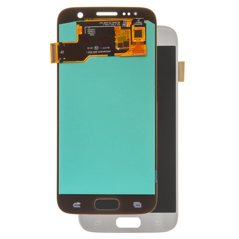 Pantalla LCD puede usarse con Samsung G930 Galaxy S7, plateado, sin marco, High Copy, OLED 