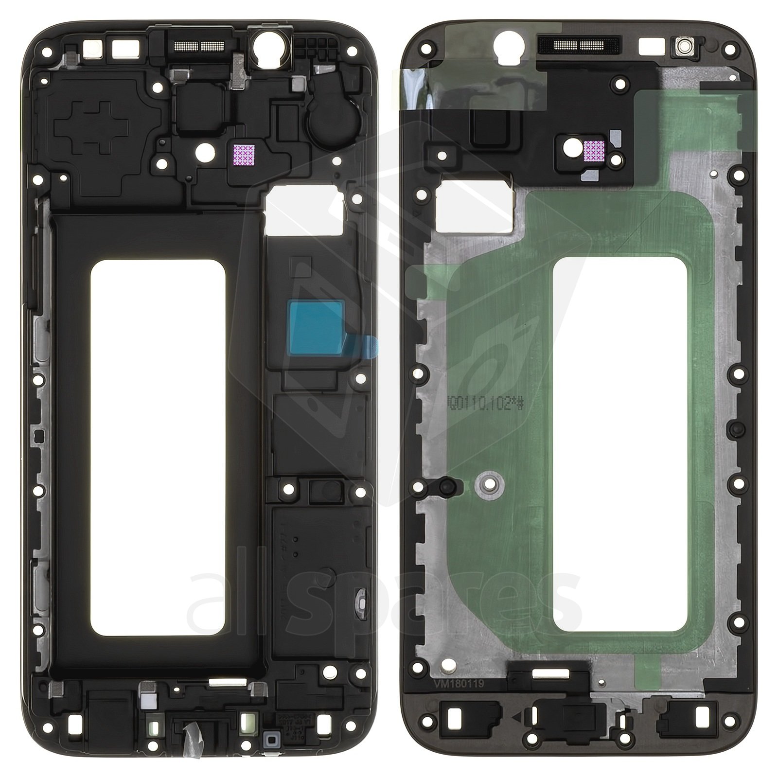 Lcd Binding Frame Compatible With Samsung J530f Galaxy J5 17 Black All Spares