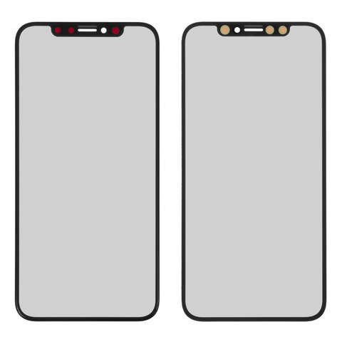 Housing Glass compatible with iPhone X, black, PRC 