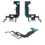 Flat Cable compatible with iPhone XR, (charge connector, white, with microphone, HC)