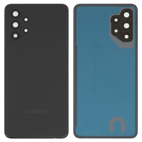 Housing Back Cover compatible with Samsung A325 Galaxy A32, black, with camera lens 