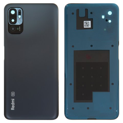 Housing Back Cover compatible with Xiaomi Redmi Note 10 5G, gray, with camera lens, graphite gray 