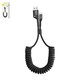 USB кабель Baseus Fish Eye Spring, USB тип-A, Lightning, 100 см, 2 A, черный, #CALSR-01