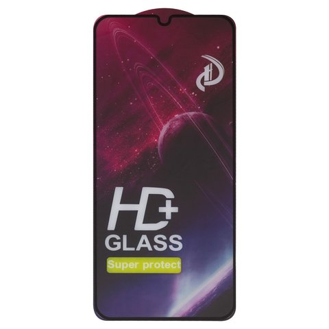 Tempered Glass Screen Protector All Spares compatible with Samsung A145 Galaxy A14, A146 Galaxy A14 5G, Full Glue, compatible with case, black, the layer of glue is applied to the entire surface of the glass 