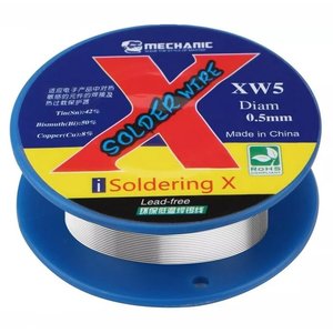 Estaño Mechanic XW5, Sn 42%, Bi 50%, Cu 8%, 0,5 mm, 40 g, sin plomo