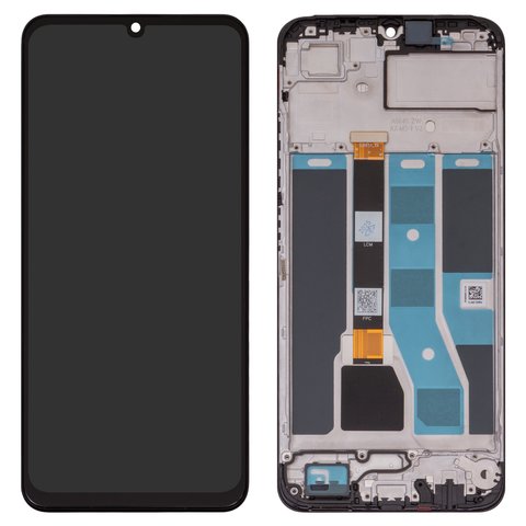 LCD compatible with Realme C53 NFC, black, with frame, Original PRC  