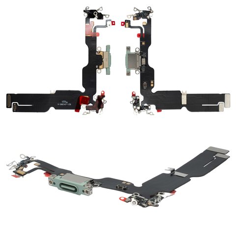 Cable flex puede usarse con iPhone 15 Plus, del conector de carga, verde, con micrófono, HC