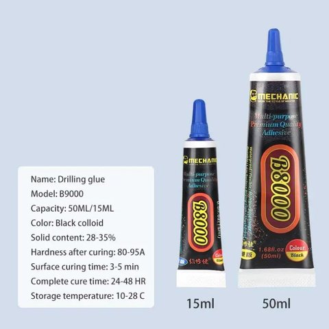 Adhesivos sellador Mechanic B8000, para pegar pantallas táctiles, LCD, 15 ml, negro, Уцінка!
