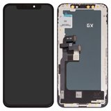 LCD compatible with iPhone XS, (black, with frame, AAA, (TFT), GX)