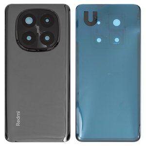 Panel trasero de carcasa puede usarse con Xiaomi Redmi Note 14 Pro Plus 5G India , negra, con vidrio de cámara, titan black