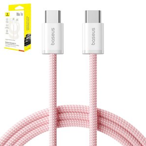 Cable USB Baseus Dynamic 4, 2xUSB tipo C, 100 cm, 100 W, rosado, con revestimiento de nylon, #P10381400411 00