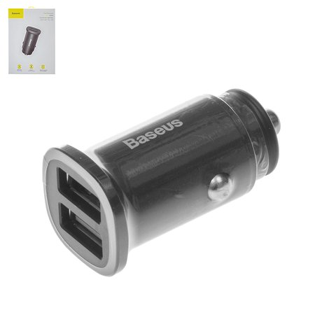 Автомобільний зарядний пристрій Baseus BS C15Q, 12 В, 2 USB виходи 4,5 В; 5 А 5 В; 4.5 А 9 В; 3 А 12 В; 2 А , чорне, Quick Charge, #CCALL DS01