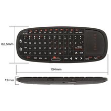 Mini teclado inalámbrico con panel táctil y puntero negro - Descripción breve