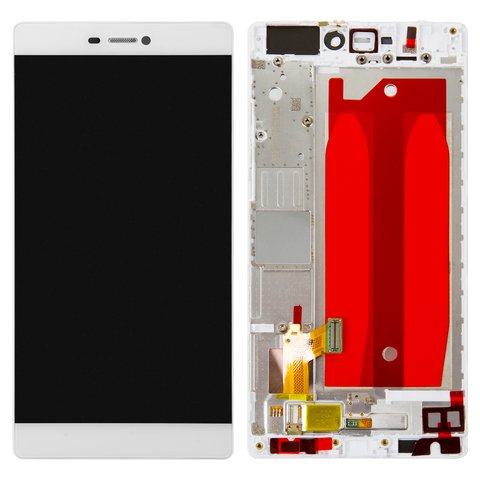 LCD compatible with Huawei P8 GRA L09 , white, with frame, Original PRC  