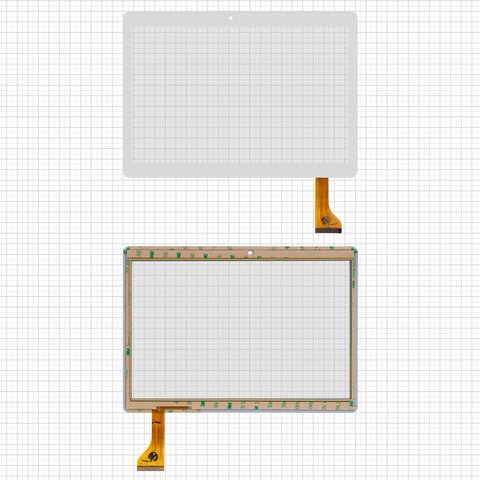 Touchscreen compatible with China Tablet PC 9,6"; Nomi C09600 Stella 9,6” 3G, white, type 1, 222 mm, 50 pin, 156 mm, 9.6 "  #MF 808 096F FPC MF 883 096F FPC MJK 0419 FPC MK096 419