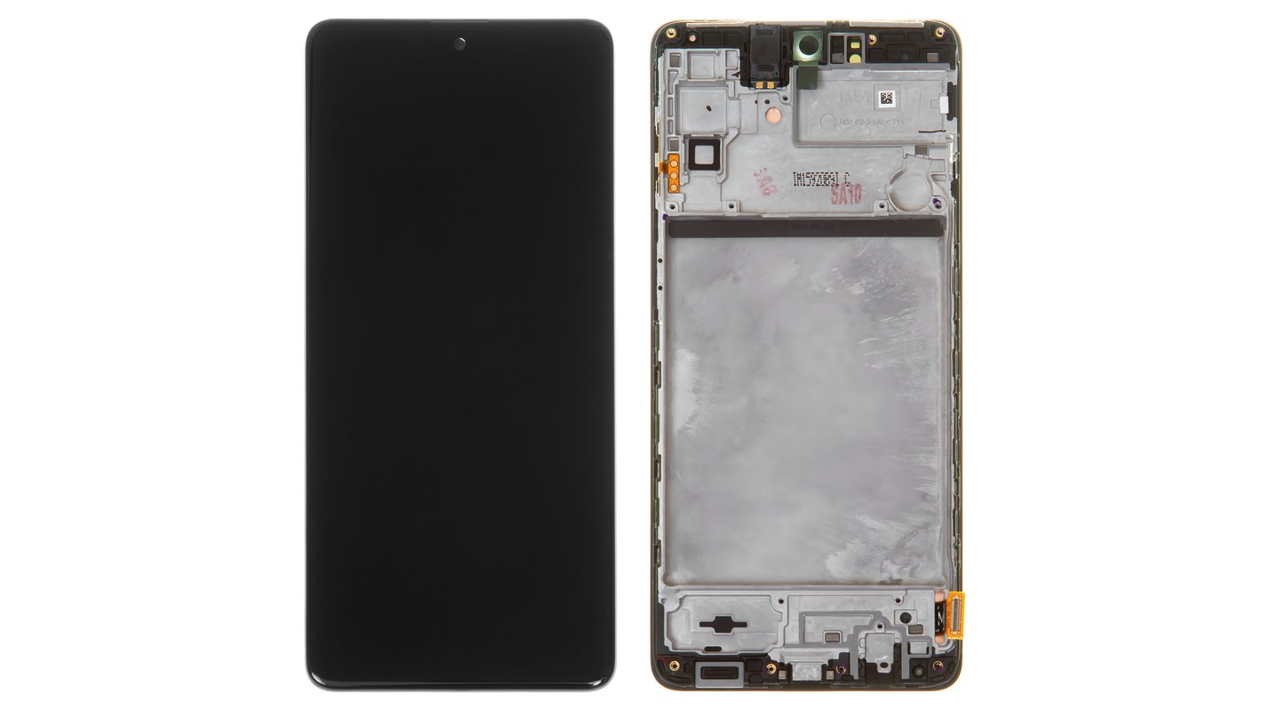 LCD compatible with Samsung M515 Galaxy M51, (black, with frame