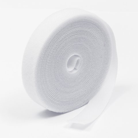 Cable Wrap Tape, white, 15 mm, 5 m, strap velcro