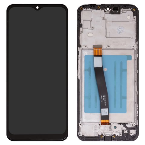 LCD compatible with Samsung A226 Galaxy A22 5G, black, with frame, High Copy 