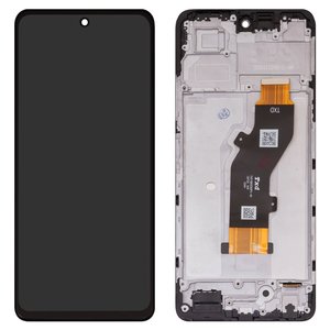 LCD compatible with Infinix Hot 50 4G X6882 , black, with frame, High Copy 