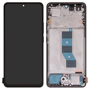 LCD compatible with Xiaomi Poco M7 Pro 5G , black, with frame, Copy, TFT , classic black 