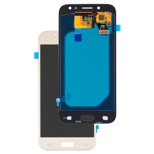 Pantalla LCD puede usarse con Samsung J530 Galaxy J5 2017 , dorado, sin marco, High Copy, con borde ancho, OLED 