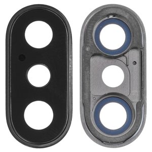 Vidrio de cámara puede usarse con iPhone XS, negro, con marcos