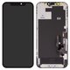 Pantalla LCD puede usarse con iPhone 12, iPhone 12 Pro, negro, con marco, (AMOLED), GX OEM soft