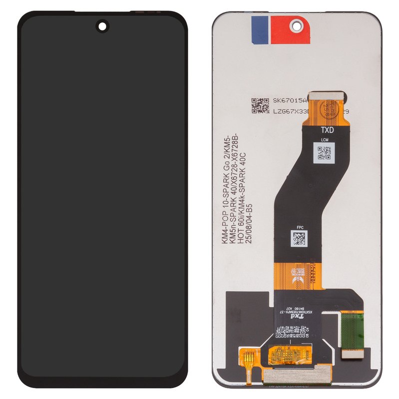 Pantalla LCD puede usarse con Tecno Spark 40 (KM5), Spark 40C (KM4k ...