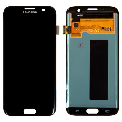 Дисплей для Samsung G935 Galaxy S7 EDGE, чорний, без рамки, Оригінал переклеєне скло 