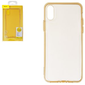 Чехол Baseus для iPhone XS, золотистый, прозрачный, Dust Free, силикон, #ARAPIPH58 A0V