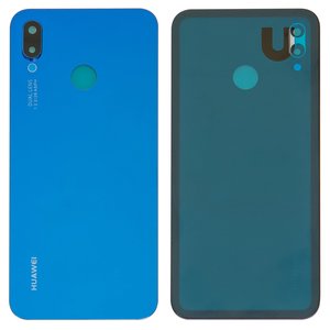 Задня панель корпуса для Huawei P20 Lite, синя, із склом камери