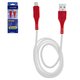 USB кабель Mechanic iData, USB тип-A, Lightning, 80 см, червоний, білий