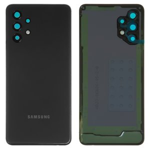 Задняя панель корпуса для Samsung A325 Galaxy A32, черная, со стеклом камеры
