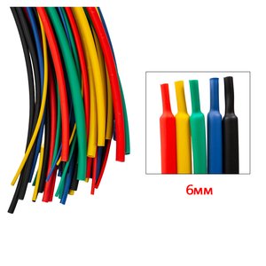 Термоусадочная трубка, 1 м, 6,0 мм, красная