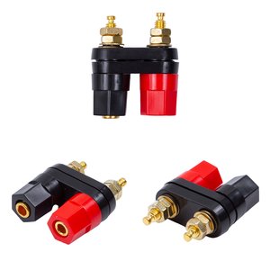 Роз'єм живлення, банан, "мама", 4 мм, подвійний