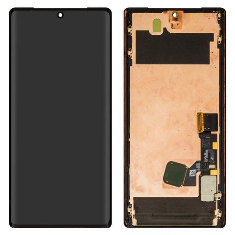 Дисплей для Google Pixel 6 Pro, чорний, з рамкою, Оригінал переклеєне скло , GLUOG, G8VOU