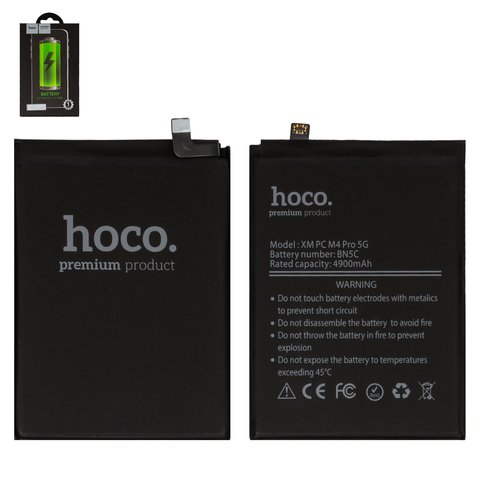 Акумулятор Hoco BN5H для Xiaomi Poco M4 5G, Poco M5 4G, Redmi 10 5G, Redmi Note 11E, Li Polymer, 3,87 B, 5000 мАч