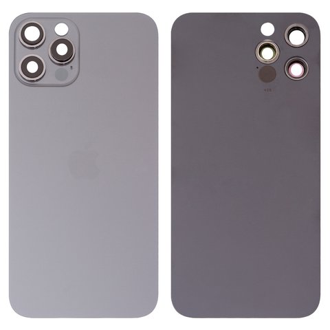 Задняя панель корпуса для iPhone 12 Pro, серая, со стеклом камеры, small hole, graphite